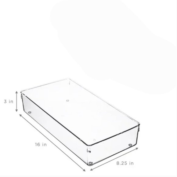 SORBUS ACRYLIC CLEAR STORAGE ORGANIZER TRAYS (SET OF 2) - Picture 2 of 3